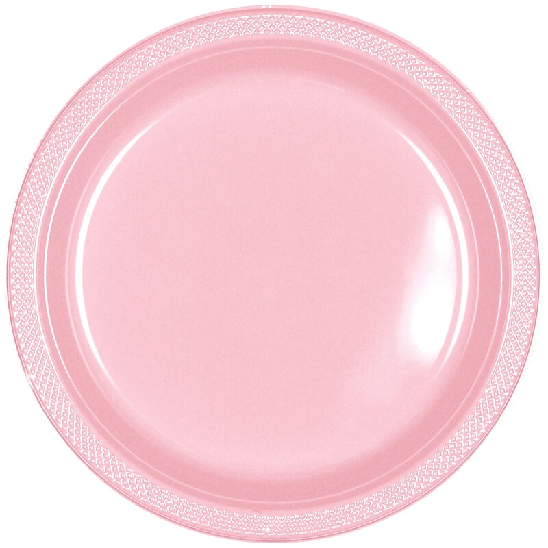 Party City 10.25" Plastic Plates, Rose, 20 Plates/Pack (AM43015-155-NS) image 1