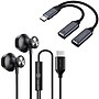 Delton 15EC Wired Earbuds & 2-in-1 USB-C Splitter Adapter Bundle, Black (DWH15ECKT1)~#|#~559CDFE4-29D4-4CE0-A09D3EFD52389AF6_sc7