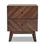 Baxton Studio Hartman 19"W x 16.25"D Wooden Nightstand with 2 Drawers, Walnut Brown (193-11719-HiT)~#|#~559E2AEF-FF69-4322-8C65CF99B51ED9C9_sc7