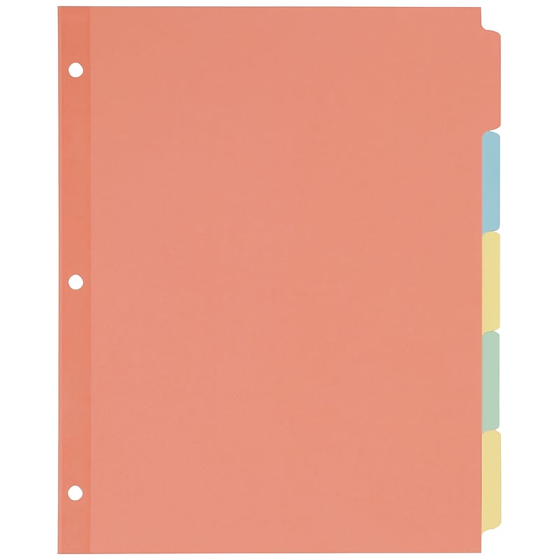 Avery Plain Tab Write-On Paper Dividers, 5 Tabs, Multicolor, 36 Sets/Pack (11508) image 1