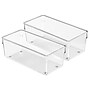iDesign Linus Plastic Drawer Organizer, Clear, 2/Set (52830M2)~#|#~55A31BE3-7D52-4DB9-8381EADA3AC2FD9B_sc7