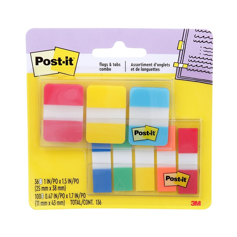 Post-it Tabs & Flags Combo Pack, 136/Pack (686-COMBO1) image 1