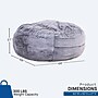 Sealy Bala Faux Fur Foam Bean Bag Chair, Grey (59939)~#|#~55A5018D-6225-42F7-9B860FFF0902CEA3_sc7
