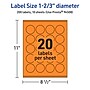 Avery Circle Multipurpose Labels, 1-2/3" Dia., Bright Orange, 200/Pack (94508)~#|#~55B36DE0-85FD-41E8-85B68496E30E712E_sc7