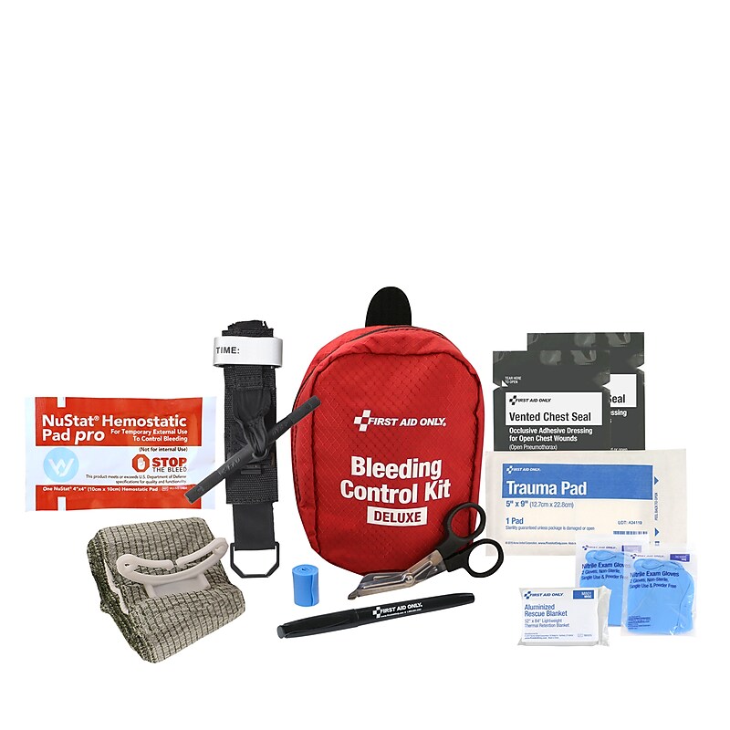 First Aid Only Right Response Bleeding Control Kit Fabric Pouch, Limb, Chest, & Torso Wounds, 16 Pieces (91138) image 1