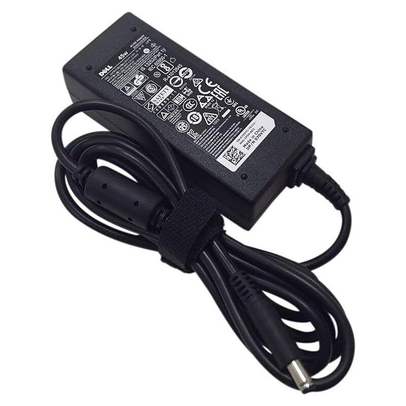 Dell 45W Slim Adapter & Charger for Dell XPS, Inspiron, & Vostro Laptops, Black (00285K) image 1