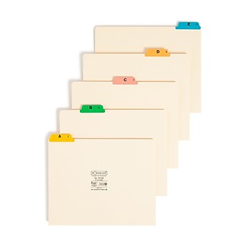 Smead Multicolored Poly Guides, 1/5-Cut Tab (A-Z), Letter Size, Manila, 25/Set (50180)