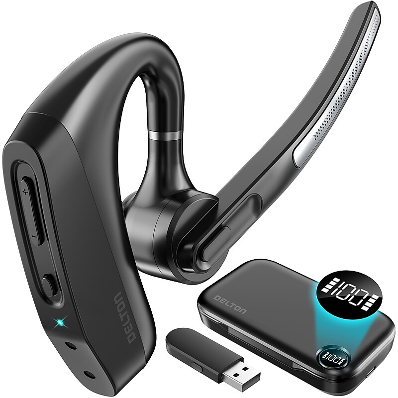 Delton K130 Wireless Noise Canceling Bluetooth Computer Earbud Headset, MS Teams, Black (DBHK130) image 1