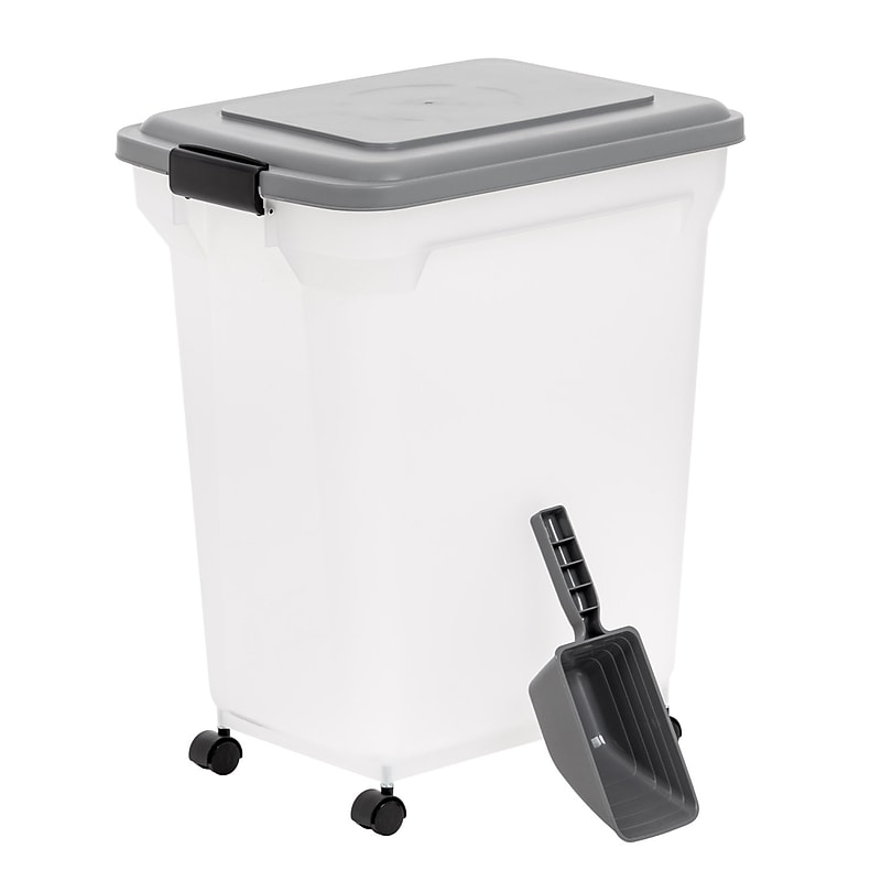 Iris 55 Quart Storage Container with Lid, Plastic, Gray (301048) image 1