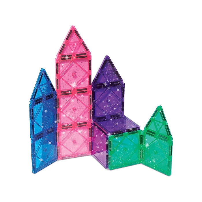 CreateOn Crayola Glitter Magnetic Building Tiles, 14 Pieces/Set