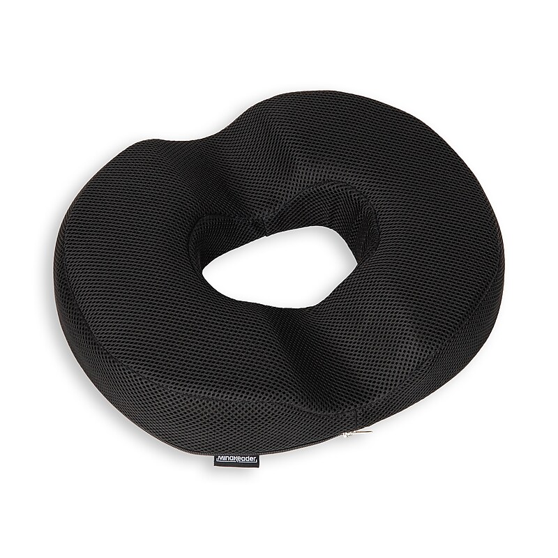 Mind Reader Donut Pillow Seat Cushion with Air-Cloud Technology, Black (DOSEAT-BLK) image 1