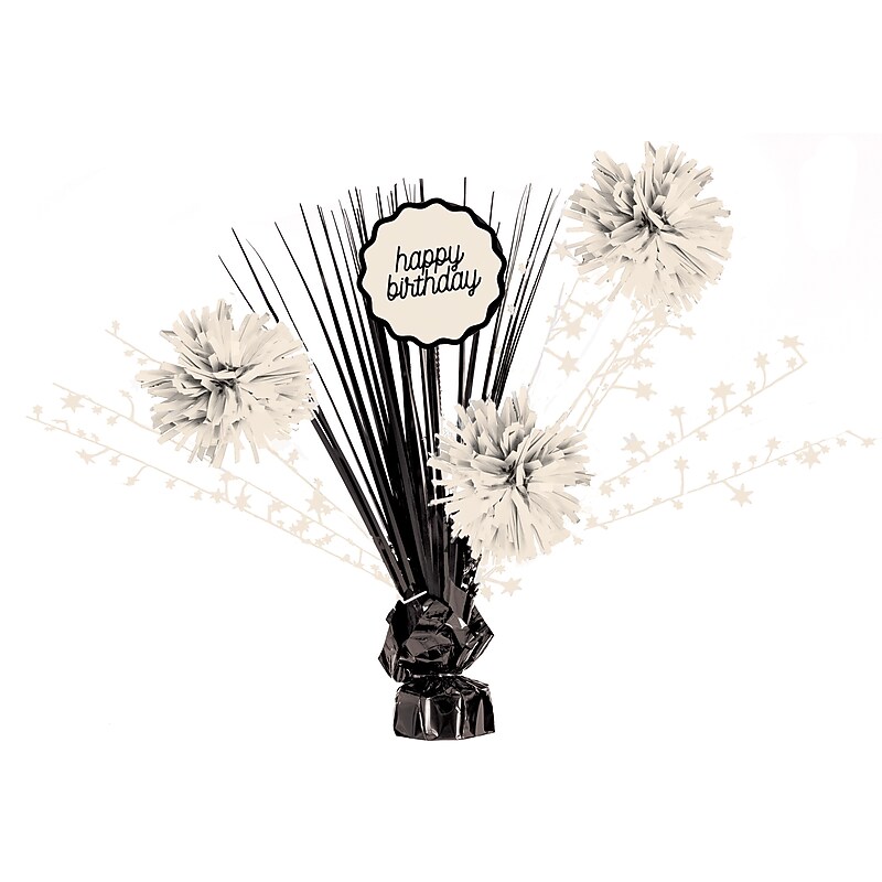 Party City Birthday Chic Tinsel Burst Spray Table Centerpiece, Multicolored (AM20050007) image 1