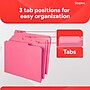 Staples Reinforced File Folders, 1/3-Cut Tab, Letter Size, Pink, 100/Box (508952)~#|#~55F05871-3828-4CE8-9D56D74DEDF5E201_sc7