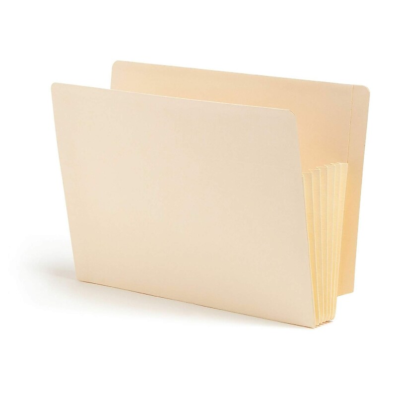 Smead 10% Recycled Pocket Paper End-Tab Folder, Manila, 10 Pack (SMD75160) image 1