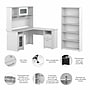 Bush Furniture Cabot 60"W L Shaped Computer Desk with Hutch and 5 Shelf Bookcase, White (CAB011WHN)~#|#~55F5E8E6-0993-431C-A37E80C627821DF4_sc7