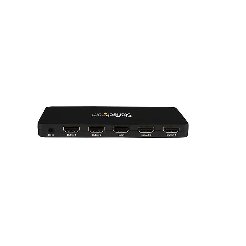 StarTech 4-Port HDMI 4K Video Splitter With Solid Aluminum Housing-4K 30Hz, Black (ST124HD4K) image 1