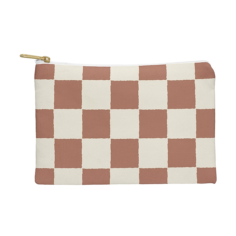 DENY Designs Maya Checker 8.5" Polyester Travel Pouch, Water Resistant, Multicolored (88036-WPOFSM) image 1