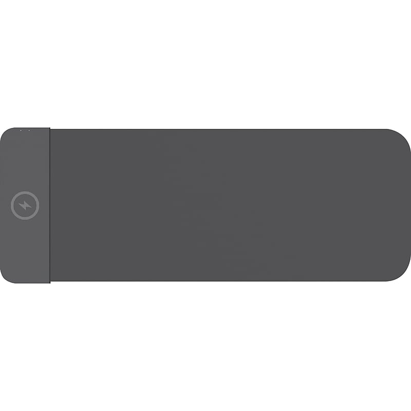 OTM Essentials Anti-Slip Fabric Charging Desk Pad, 12" x 27.5", Black (ROB-B2HDW) image 1