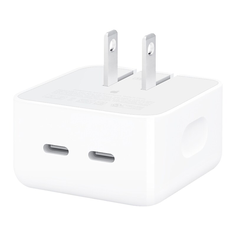 Apple Dual USB Type-C Compact Power Adapter, White (MNWM3AM/A) image 1