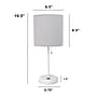 Creekwood Home Oslo 19.5" LED Table Lamp with USB Port, White Base/Gray Shade (CWT-2011-GO-LB)~#|#~560F3F00-6C00-47A1-9C964ACF3EF14767_sc7