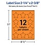 Avery Burst Multipurpose Labels, 2-1/4" x 2-3/8", Bright Orange, 960/Box (94611)~#|#~561B36A6-DDCF-4752-B0DF8274D1706D8D_sc7