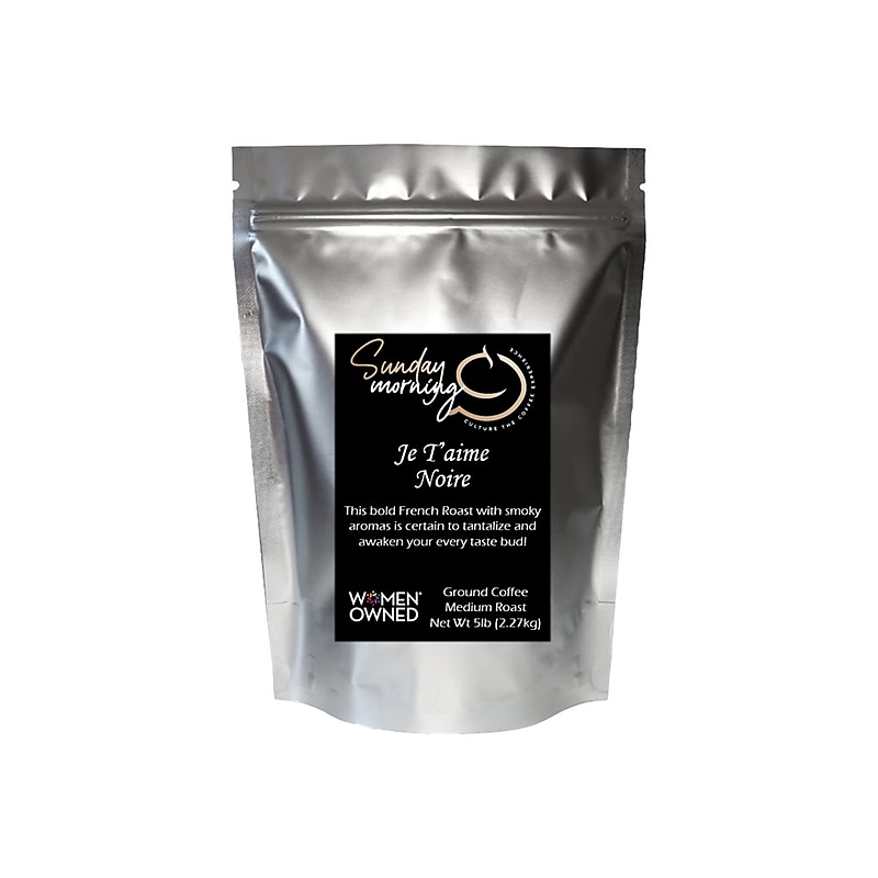 Sunday Morning Coffee Je T'aime Noire Caffeinated Coffee Packet, Medium Roast, 80 oz. (RF-L5XD-4U6A-5) image 1