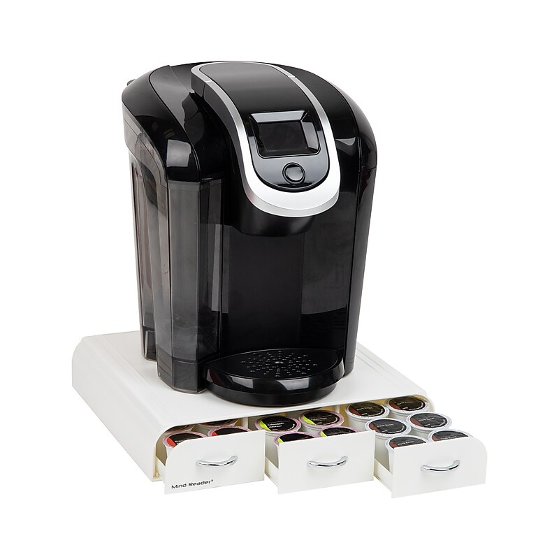 Mind Reader Plastic Coffee Drawer, 36 Pod Capacity, White (TRAY6-WHT) image 1