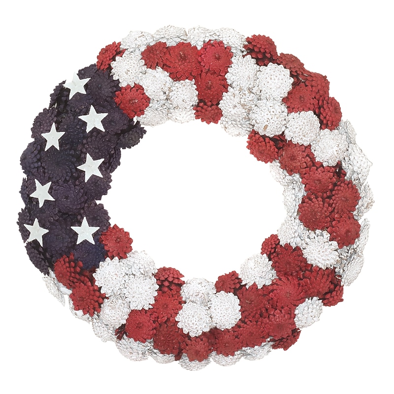 National Tree Company 18" Patriotic Pinecones Wreath (EG79-18B0683-1) image 1
