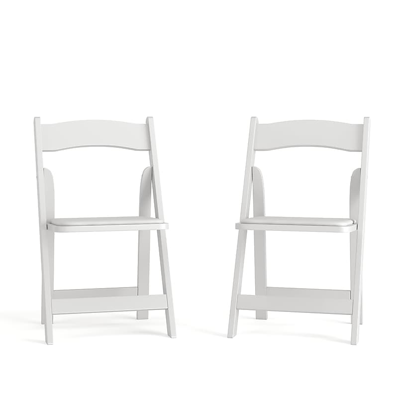 Flash Furniture HERCULES Wood/Vinyl Folding Chair, White, 2/Pack (2XF2901WHWOOD) image 1