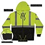 GloWear 8312BK High Visibility Long Sleeve Black Bottom Hooded Zip-Up Sweatshirt, ANSI Type R Class 3, Lime, 3XL (22937)~#|#~56270F7C-425D-4502-A0EA26218427ACAA_sc7