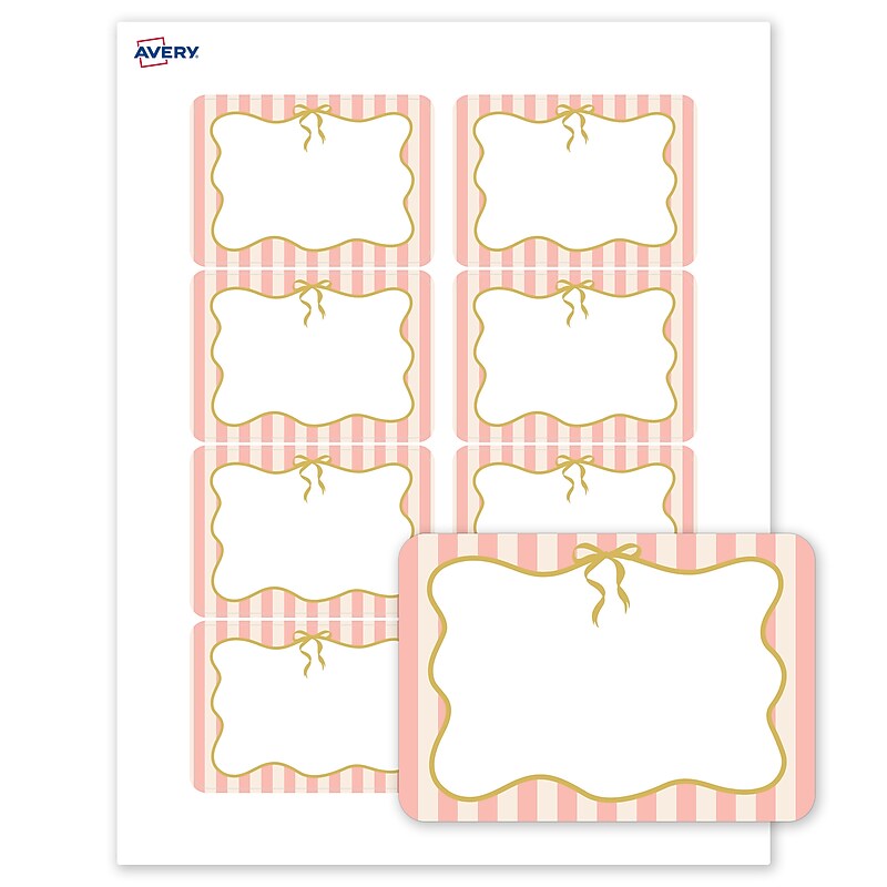 Avery Rectangle Laser/Inkjet Multipurpose Labels, 2-1/3" x 3-3/8", White, 80/Pack (19479371133) image 1