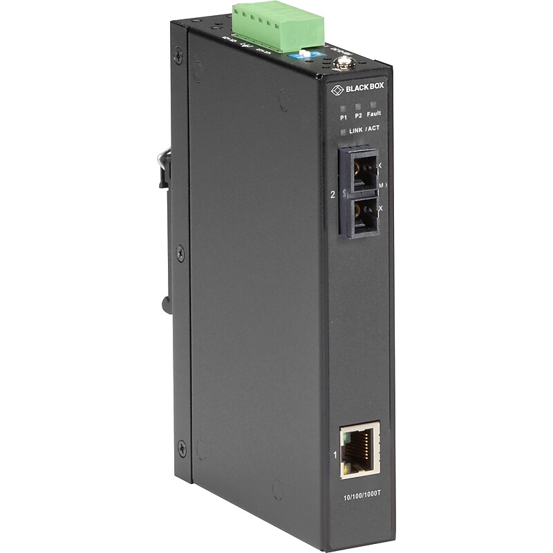 Black Box Industrial Gigabit Ethernet Multimode Media Converter, 1000 Mbps (LGC281A) image 1