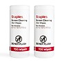 Staples Screen Cleaning Wipes, 100/Tub, 2/Pack (ST61848)~#|#~5629080D-66E3-4001-B7F810BBAF968258_sc7