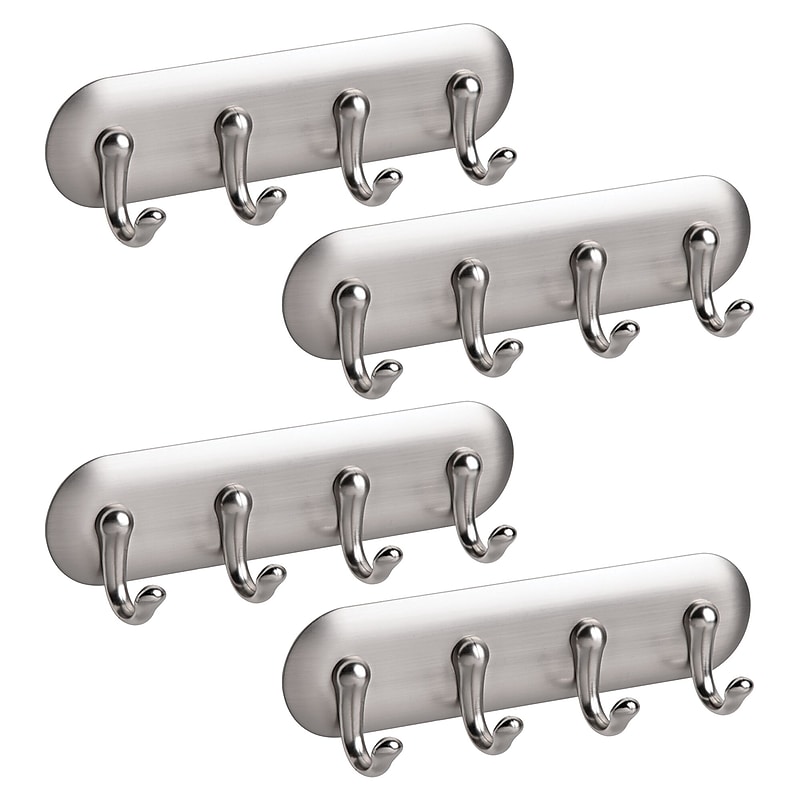 iDESIGN Wall Rack, Brushed Nickel, ABS, 4/Pack (28133M4) image 1