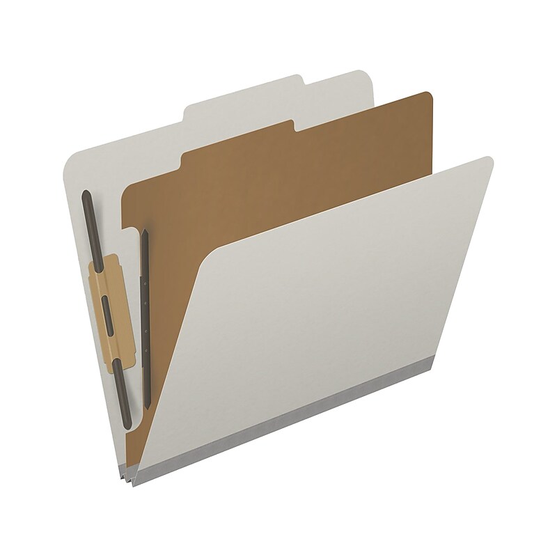 Medical Arts Press Pressboard Classification Folder, 1 Divider, 2" Expansion, Letter Size, Gray, 10/Box (DV-T42-14-3GRY) image 1