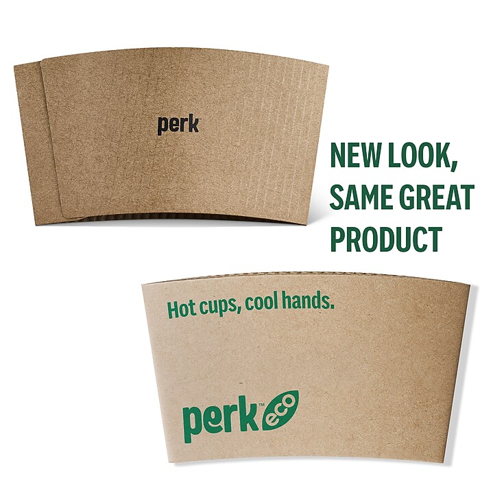 Perk™ Eco Paper Hot Cup Sleeves, Brown, 1000/Carton (PK56227CT