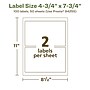 Avery EcoFriendly Laser/Inkjet Rectangle Multipurpose Labels, 4-3/4" x 7-3/4", White, 100/Box (94255)~#|#~56399F67-EE19-46DE-9433AB90724713A8_sc7