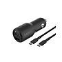 Belkin BoostCharge USB-A/USB-C Car Charger with Cable, 42W, Black (CCB005bt1MBK-B6)~#|#~563E5007-C8A4-49DB-90B3A54D190D03B8_sc7