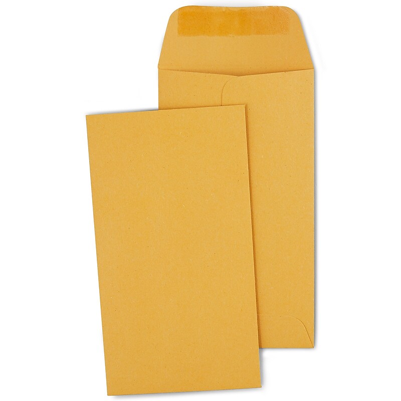 Staples Kraft #5 1/2 Coin Envelope, Other, Brown, 500/Box (ST19851-CC) image 1