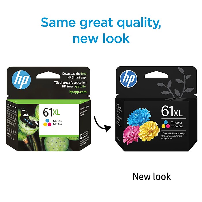 HP 61 Tri-Color High Yield Ink Cartridge, Prints Up to 300 Pages