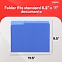 Staples File Folders, 1/3-Cut Tab, Letter Size, Blue, 100/Box (ST224527-CC)~#|#~564D4611-6372-4621-A6499B14BBDC5F14_sc7