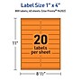 Avery Laser/Inkjet Multipurpose Rectangle Labels, 1" x 4", Bright Orange, 800/Pack (94202)~#|#~564FF80E-3445-461C-A9258D6CDC29C86B_sc7