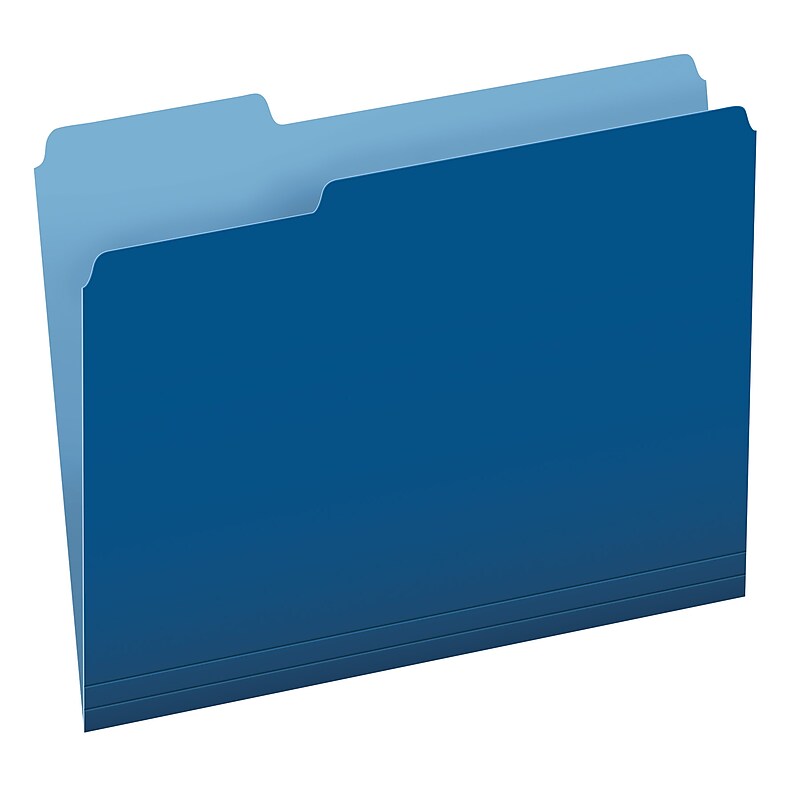 Pendaflex Recycled File Folder, 1/3-Cut Tab, Assorted, Letter Size, Navy, 100/Box (4210 1/3 NAV) image 1