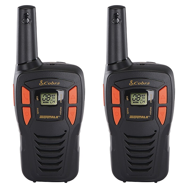 Cobra ACXT145 16-Mile Range FRS 2-Way Radios, Black, 2/Pack (CBRACXT145) image 1