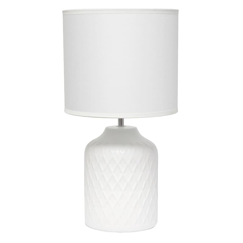 Simple Designs Touch of Chevron 17.25" LED Table Lamp, White (LT2122-WHT) image 1