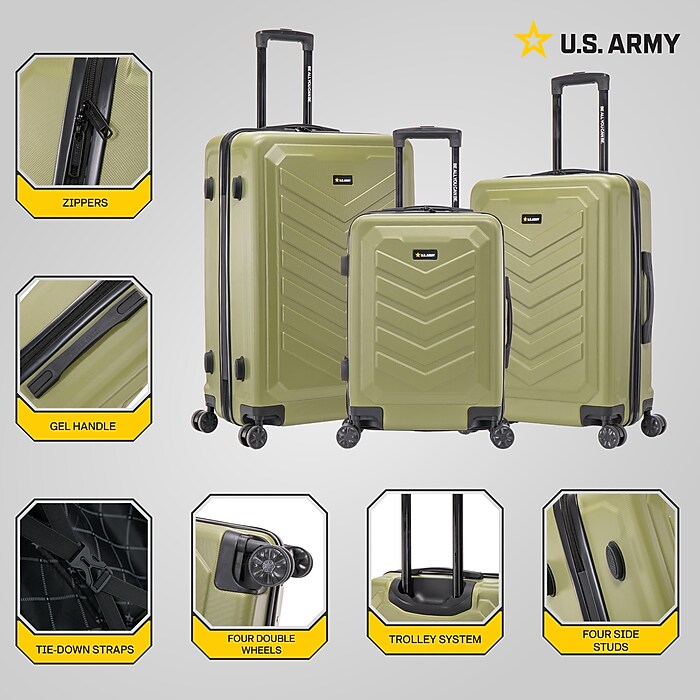 米軍実物　CASE SET TRANSPORT&STORAGE ケース②送料無料 US Army FOX 3-Piece Hardside Spinner Carry-On Luggage Set, TSA