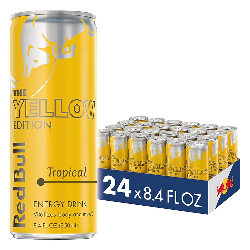 Red Bull The Yellow Edition Tropical Energy Drink, 8.4 Fl. Oz., 24 Cans/Carton (RB224483) image 1