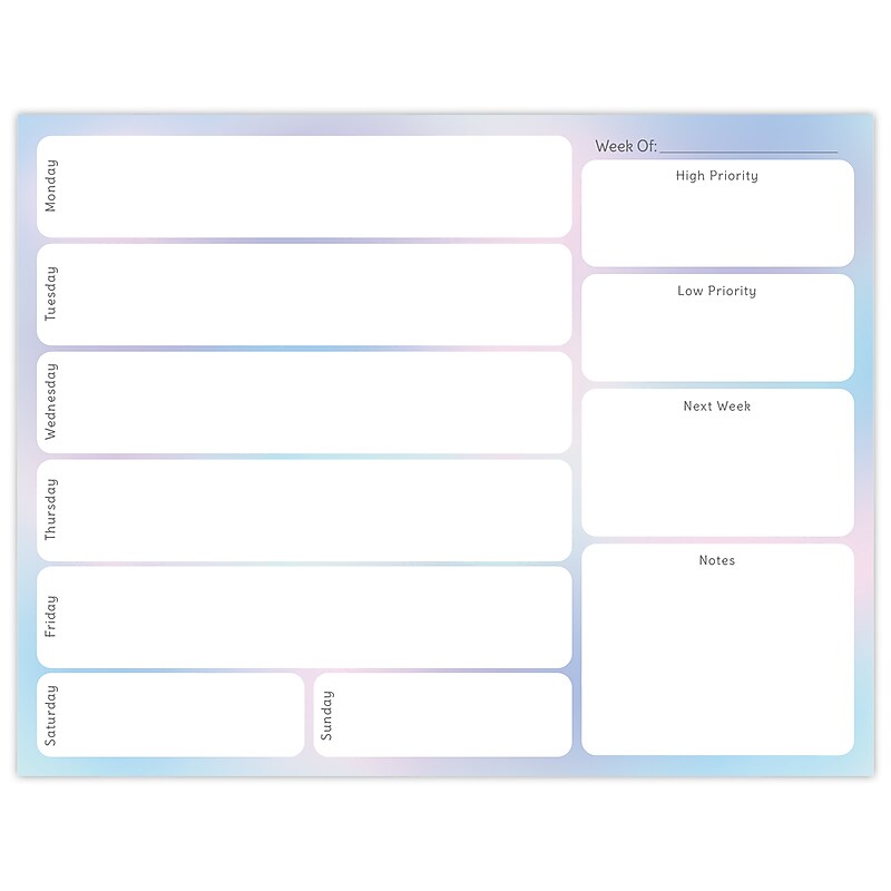 Global Printed Products Weekly To-Do List and Planning Pad, 8.5" x 11", Multicolored, 60 Sheets/Pad (PAD-8511TD-04) image 1