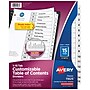 Avery Ready Index Table of Contents Paper Dividers, 1-15 Tabs, White, 6 Sets/Pack (11825)~#|#~56663A27-6A23-46D6-9CCB997D0AC9B980_sc7