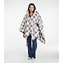 Cozy Sherpa Wearable Throw Plaid, Cream/Indigo Gray (1000199220)~#|#~56678DDC-8987-46B9-8D419103F041608A_sc7